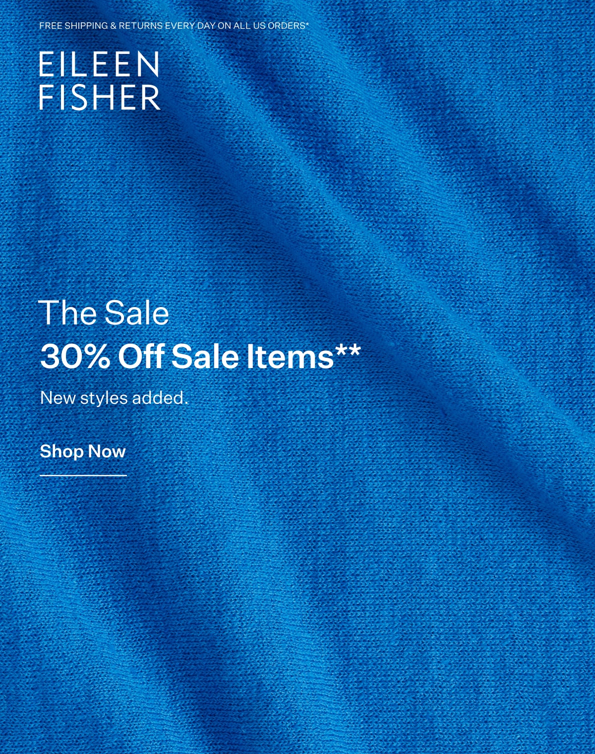 EILEEN FISHER - The Sale. 30% Off Sale Items**. New styles added. Shop Now.